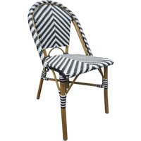Bolero Parisian Style Rattan Side Chair Black (Pack of 2)