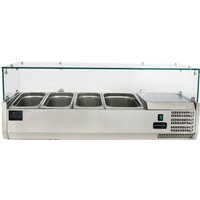 Chefs Range TU120013G 1200mm Glass Topping well 3 x 1/3gn + 1 x 1/2gn