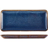 Terra Porcelain Aqua Blue Narrow Rectangular Platter 36 x 16.5cm - Pack of 3