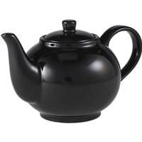 Genware Porcelain Black Teapot 45cl/ 15.75oz - Pack of 6