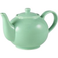 Genware Porcelain Green Teapot 45cl/ 15.75oz - Pack of 6