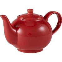 Genware Porcelain Red Teapot 45cl/ 15.75oz - Pack of 6