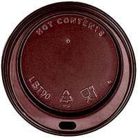 90mm Brown Hot Cup Lids (12/16oz ) (10x100)