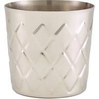 Diamond Pattern Stainless Steel Serving Cup 8.5 x 8.5cm - Pack of 12