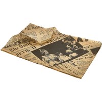 Greaseproof Paper Brown Newspaper Print 25 x 35cm