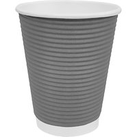 Fiesta Recyclable Coffee Cups Ripple Wall Charcoal 225ml / 8oz (500 Pack)