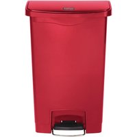 Rubbermaid Slim Jim Front Step-On Pedal Bin Red 50Ltr