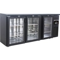 CombiSteel Backbar Cooler Black 3 Glass Doors Side Motor