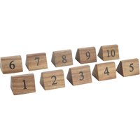 Olympia Acacia Table Number Signs Numbers 1-10