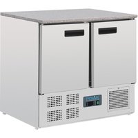 Polar G-Series Double Door Counter Fridge with Granite Work Top 240Ltr