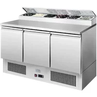 Ice-A-Cool ICE3869GR 3 Door Refrigerated Saladette Prep Counter 380 Litres