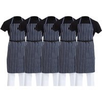 Whites Butchers Stripe Bib Apron Blue/White (5 Pack)