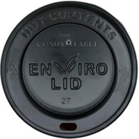 12/16oz Compostable Sip Thru Lid Black