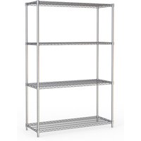 Combisteel Four-Level Chromed Steel Shelf Unit - 1200 mm