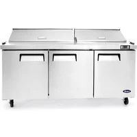 Atosa MSF8304 Heavy Duty 3 Door Prep Fridge 930 Litres, with 18 x 1/6 GN pans