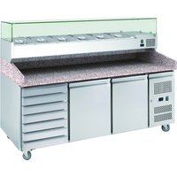 Chefs Range PP3D+ - 2 Door + 1 bank of drawers Pizza Prep Counter - 9 x 1/3gn containers
