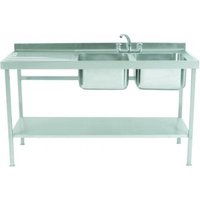 Parry SINK1870DBL - Stainless Steel Assembled Sink Double Bowl Single Drainer Left
