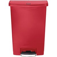 Rubbermaid Slim Jim Front Step-On Pedal Bin Red 90Ltr