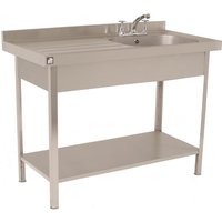 Parry SINK1260LFP - Stainless Steel Self Assembly Sink Single Bowl Single Drainer Left