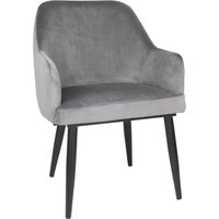 Bolero Lia Velvet Effect Chairs Grey (2 Pack)