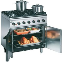 Lincat Silverlink 600 Propane Gas Free-standing Oven Range - Castors at Rear - 6 Burners - W 900 mm - 35.5 kW