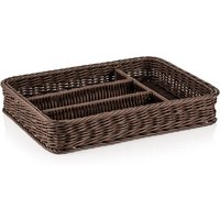 Weaver Pro Cutlery Basket 40 x 30 x 6.5 cm Brown Polypropylene