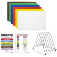 Hygiplas Low Density 6-Piece Chopping Board Set with Rack 455x305x20mm
