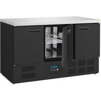 Polar G-Series Triple Door Counter Fridge Black 400Ltr