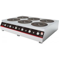 Chefsrange GXIH6-3 80 Line Counter Top 6 Ring Induction Hob - 6 X 3Kw Power