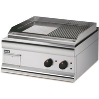 Lincat Silverlink 600 Electric Counter-top Griddle - Twin Zone - Half-Ribbed Plate - W 600 mm - 4.0 kW