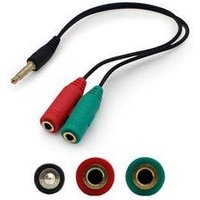 Addon 5 Pack Of 20.00cm (8.00in) 3.5mm Stereo Audio Male To Female Black Splitte(1/Ea)