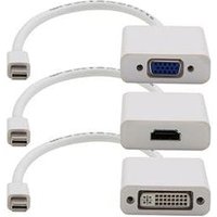 Addon Mini-Displayport Male To Hdmi/Vga/Dvi Male White Adapter(1/Ea)