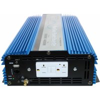 AIMS POWER PWRI200012120S 2000W PURE SINE WAVE INVERTER; Pure Sine Wave; Inverts 12 Volt DC To 120 Volt AC; 2000 Watt; 4000 Watt Surge Capacity; 16 Ampere Continuous Output; 90 Percent Efficiency; Dual GFCI Outlet And 1 USB Port; Remote On/Off Capable