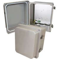 Altelix NF100808A1 NF Series 10x8x8 Fiberglass Weatherproof NEMA 4X Enclosure with Aluminum Equipment Mounting Plate & 120 VAC Outlets