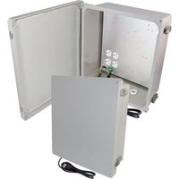 Altelix NF141206HA1C NF Series 14x12x6 Fiberglass Weatherproof Heated NEMA Enclosure with 200W Heater 120 VAC Outlets & Power Cord