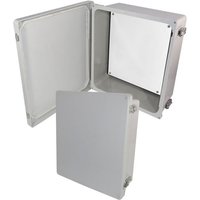Altelix NF141206M NF Series 14x12x6 NEMA 4X Fiberglass Weatherproof RF Transparent WiFi Enclosure with No-Drill PVC Equipment Mounting Plate