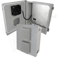 Altelix NF141206VFD1-DF NF Series 14x12x6 Fiberglass Weatherproof Vented NEMA Enclosure with 12 VDC Cooling Fan & Digital Temperature Controller