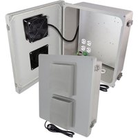 Altelix NF141206VFHA1C-85 NF Series Fiberglass Vented & Heated Weatherproof NEMA Enclosure with 120 VAC Outlets & Power Cord 200W Heater & Cooling Fan