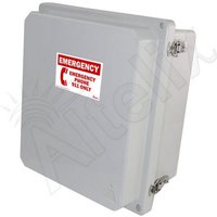 Altelix NF141208-T02-1 NF Series 14x12x8 NEMA 4X Outdoor Weatherproof IP Phone Call Box with Emergency Phone Label
