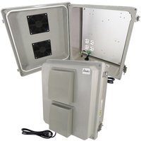 Altelix NF141208VA1C NF Series 14x12x8 Fiberglass Weatherproof Vented NEMA Enclosure with 120 VAC Outlets & Power Cord