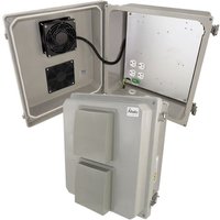 Altelix NF141208VFHA1-85 NF Series Fiberglass Vented & Heated Weatherproof NEMA Enclosure with 120 VAC Outlets 200W Heater & 85F Turn-On Cooling Fan