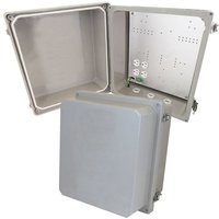 Altelix NF141210A1 NF Series 14x12x10 Fiberglass Weatherproof NEMA Enclosure with Aluminum Mounting Plate and 120 VAC Outlets