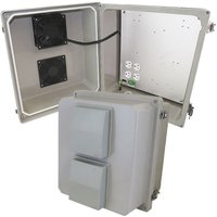 Altelix NF141210VFHA1-85 14x12x10 Fiberglass Vented & Heated Weatherproof NEMA Enclosure with 85F Cooling Fan 200W Heater 120 VAC Outlets