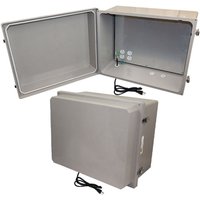 Altelix NF162012HA1C NF Series 16x20x12 Fiberglass Weatherproof Heated NEMA Enclosure with 200W Heater & 120 VAC Outlets and Power Cord