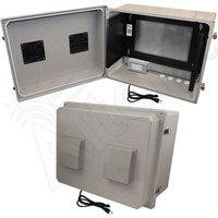 Altelix NF162012VA1C-R6U NF Series 16x20x12 Fiberglass Weatherproof Vented NEMA Enclosure with 19""Wide 6U Rack Frame 120V Outlets & Power Cord