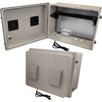 Altelix NF162012VA1C-RV4U NF Series 16x20x12 Fiberglass Weatherproof Vented NEMA Enclosure with 19""Wide 4U Vertical Rack Frame 120V Outlets Power Cord