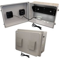 Altelix NF162012VFA1C-RV2U NF Series Fiberglass Weatherproof Vented NEMA Enclosure 19"" 2U Vertical Rack Frame Dual Cooling Fans 120V Outlets