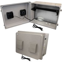Altelix NF162012VFA1C-RV4U NF Series Fiberglass Weatherproof Vented NEMA Enclosure 19"" 4U Vertical Rack Frame Dual Cooling Fans 120V Outlets