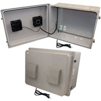 Altelix NF162012VFA1C NF Series 16x20x12 Fiberglass Weatherproof Vented NEMA Enclosure with Dual Cooling Fans 120 VAC Outlets & Power Cord