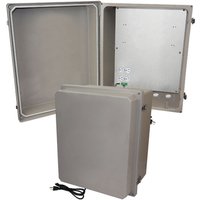 Altelix NF201612A1C NF Series 20x16x12 Fiberglass Weatherproof NEMA Enclosure with Aluminum Mounting Plate 120 VAC Outlets & Power Cord
